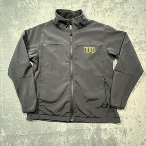 Oregon Ducks Jacket Women Large Black Softshell Fleece Lined Granyte